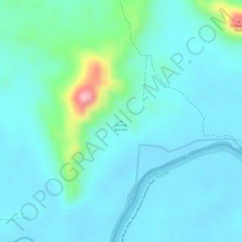 Mount Barnettの地形図、標高、地勢