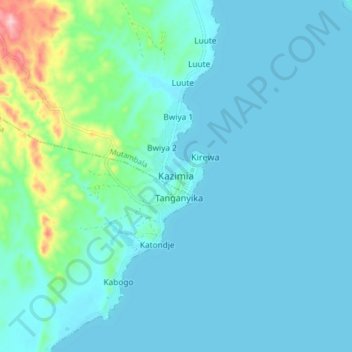 Kazimiaの地形図、標高、地勢
