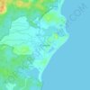 Panamaの地形図、標高、地勢
