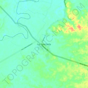 La Apartadaの地形図、標高、地勢