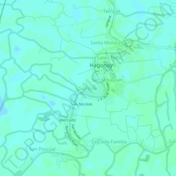 San Joseの地形図、標高、地勢