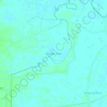 Sungai Ularの地形図、標高、地勢