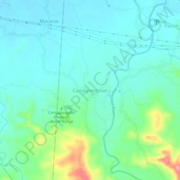 Camagsingalanの地形図、標高、地勢