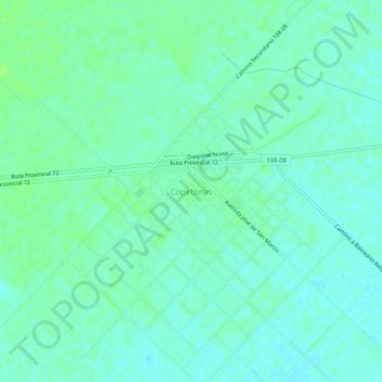 Copetonasの地形図、標高、地勢