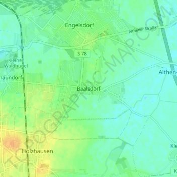 Baalsdorfの地形図、標高、地勢