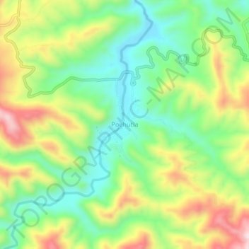 Pochutlaの地形図、標高、地勢