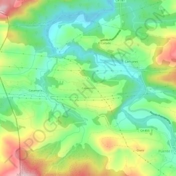 Cabanzónの地形図、標高、地勢
