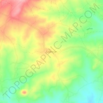 Salemanの地形図、標高、地勢