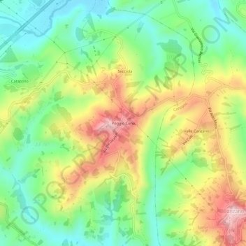 Poggio Conoの地形図、標高、地勢