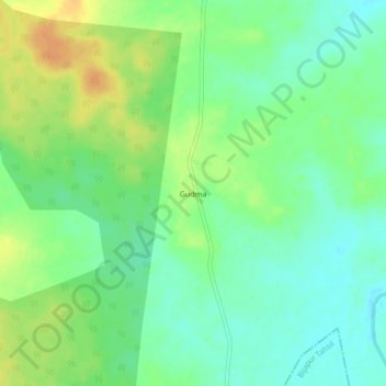 Gudmaの地形図、標高、地勢