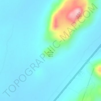 Serra da Santaの地形図、標高、地勢