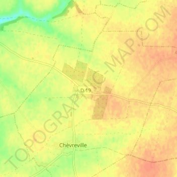 Sennevièresの地形図、標高、地勢