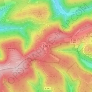 Albrechtsplatzの地形図、標高、地勢