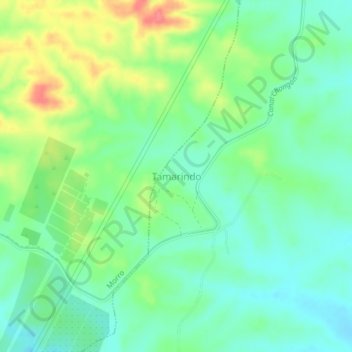 Tamarindoの地形図、標高、地勢
