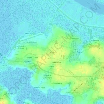Launayの地形図、標高、地勢