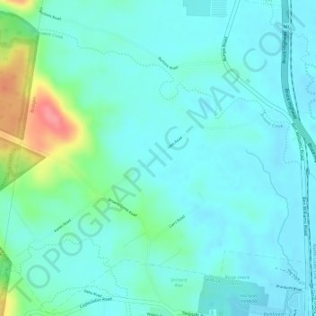 Bridgesの地形図、標高、地勢