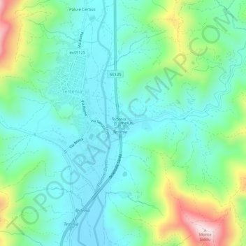 Is Erriolusの地形図、標高、地勢
