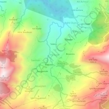 Aït Saadの地形図、標高、地勢