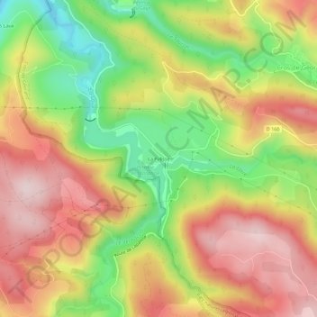 La Palisseの地形図、標高、地勢