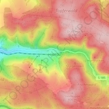 Holzhauの地形図、標高、地勢