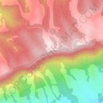Grotãoの地形図、標高、地勢