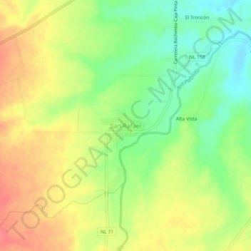 San Rafaelの地形図、標高、地勢