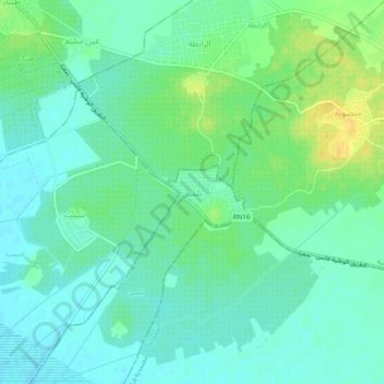 Telmineの地形図、標高、地勢