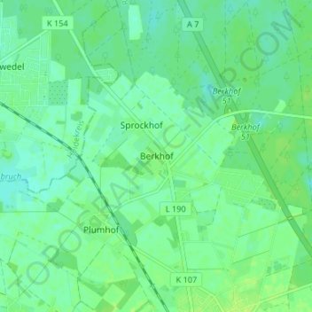 Berkhofの地形図、標高、地勢