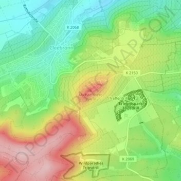 Michaelsbergの地形図、標高、地勢