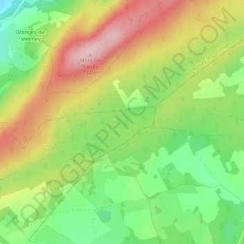 Gouffre du Gros-Bourbierの地形図、標高、地勢