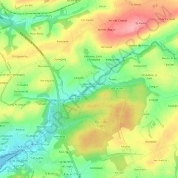 Penahoat Ar Groasの地形図、標高、地勢