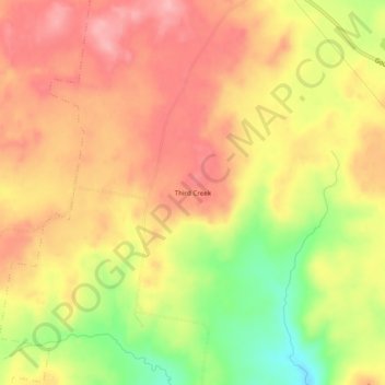 Third Creekの地形図、標高、地勢