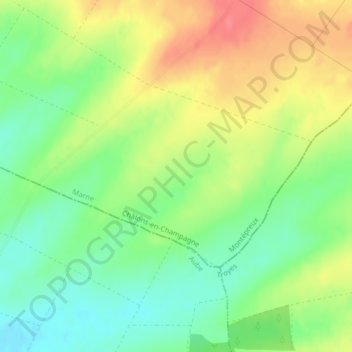 Gros Ventreの地形図、標高、地勢