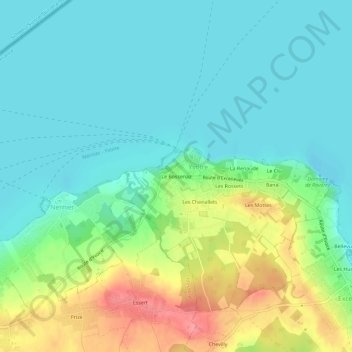 Le Bossenazの地形図、標高、地勢