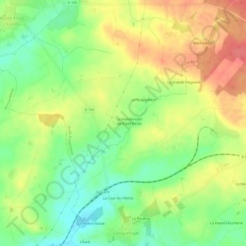 Froid Fondsの地形図、標高、地勢