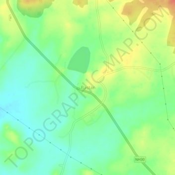 Bastarの地形図、標高、地勢