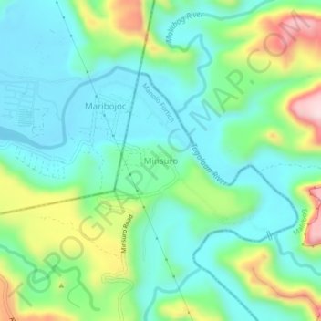 Minsuroの地形図、標高、地勢