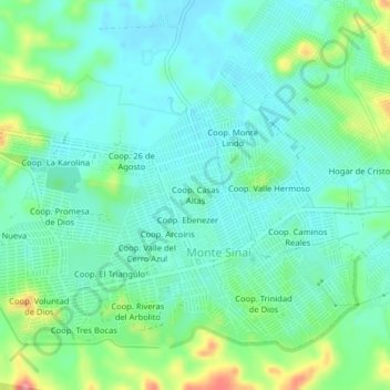 Coop. Casas Altasの地形図、標高、地勢
