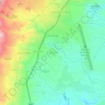 Kavumuの地形図、標高、地勢