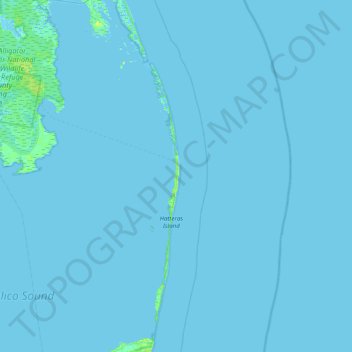 Outer Banksの地形図、標高、地勢