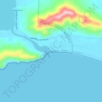 Cerro Hermosoの地形図、標高、地勢
