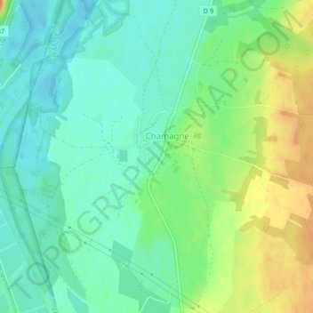 Rue du Montの地形図、標高、地勢