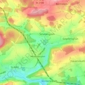 Bremer Mühleの地形図、標高、地勢