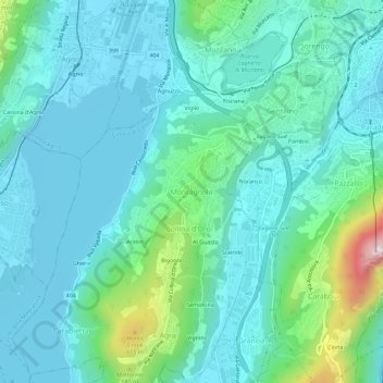 Montagnolaの地形図、標高、地勢