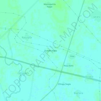 Duddhi Naglaの地形図、標高、地勢