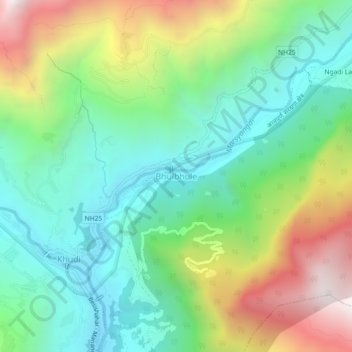 Bhulbhuleの地形図、標高、地勢