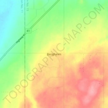 Bergheimの地形図、標高、地勢
