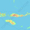 Ost-Nusa Tenggaraの地形図、標高、地勢