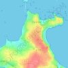 Poulloutの地形図、標高、地勢
