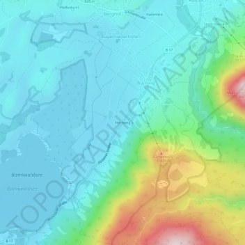 Herdwegの地形図、標高、地勢